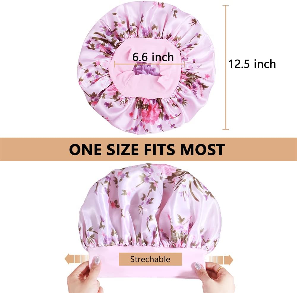 10PCS Satin Bonnets for Women Sleeping, Large Braids Bonnet Wide Band Hair Bonnets