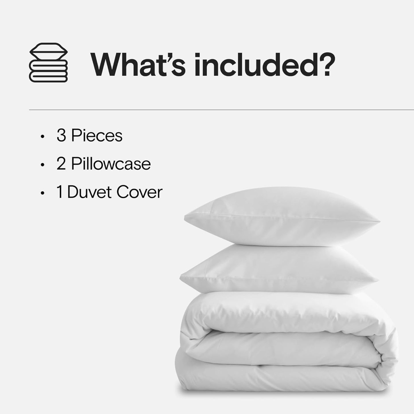 DOZ Duvet Cover Set, 100% Viscose derived from Bamboo, Organically Grown, Buttery Soft, Cooling Duvet Covers, High GSM, 1 Duvet Cover and 2 Pillowcases, 106"x90" (Snow, King/Cal King)