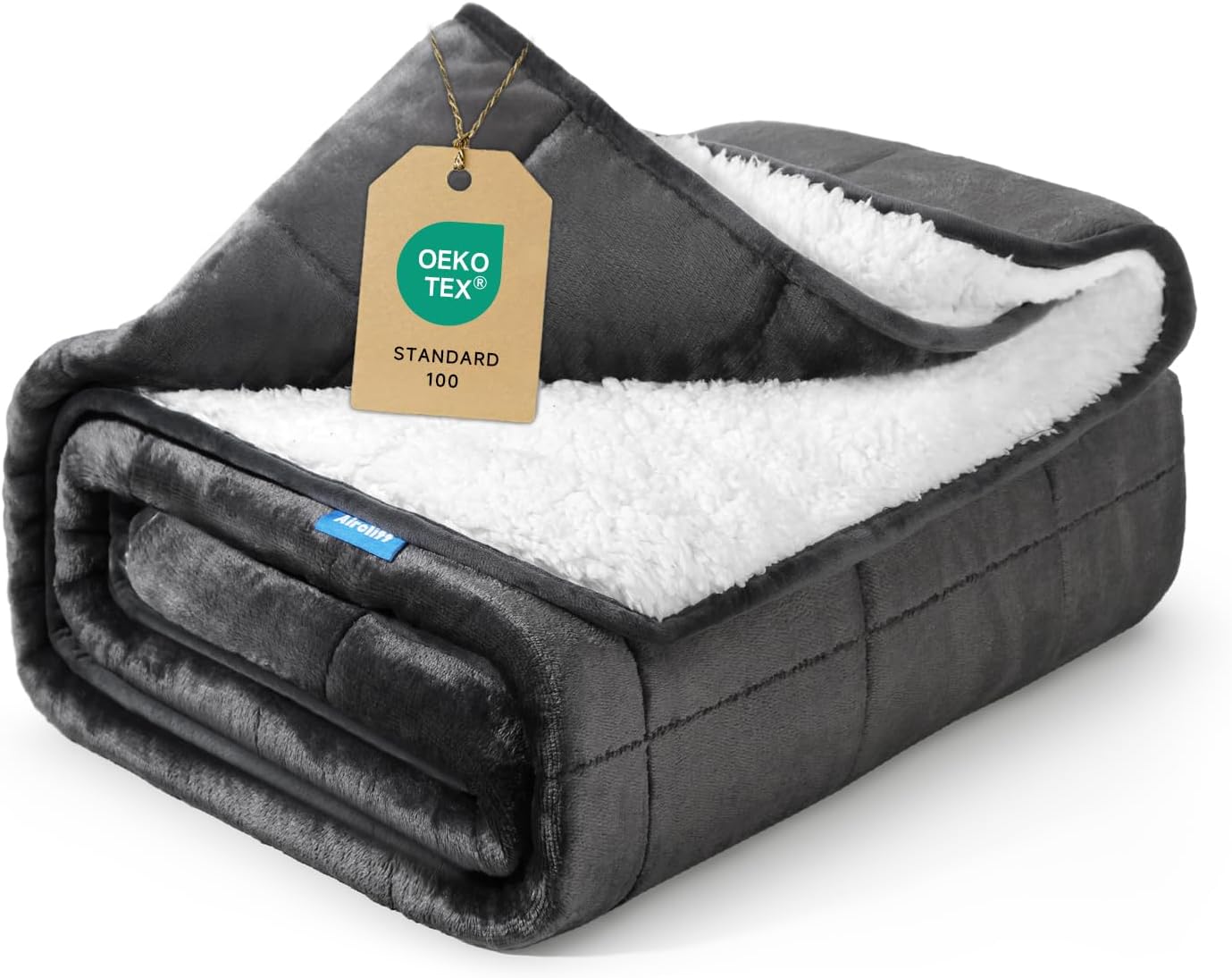 Weighted Blanket 20 lbs 60x80 inches, Sherpa Fleece Throw Blanket for Winter, Fuzzy Fluffy Soft Cozy Heavy Blanket for Couch Sofa, Plush Thick and Warm Blanket Queen Size Bed