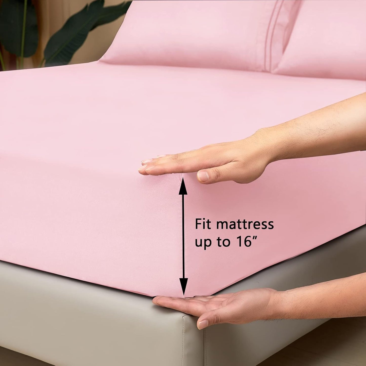 Mejoroom Twin XL Sheet Set - Hotel Luxury Microfiber Sheet & Pillowcase Sets Fits College Dorm Room Mattress - Soft, Breathable, Wrinkle & Fade Resistant - 3 Piece (Blush Pink)