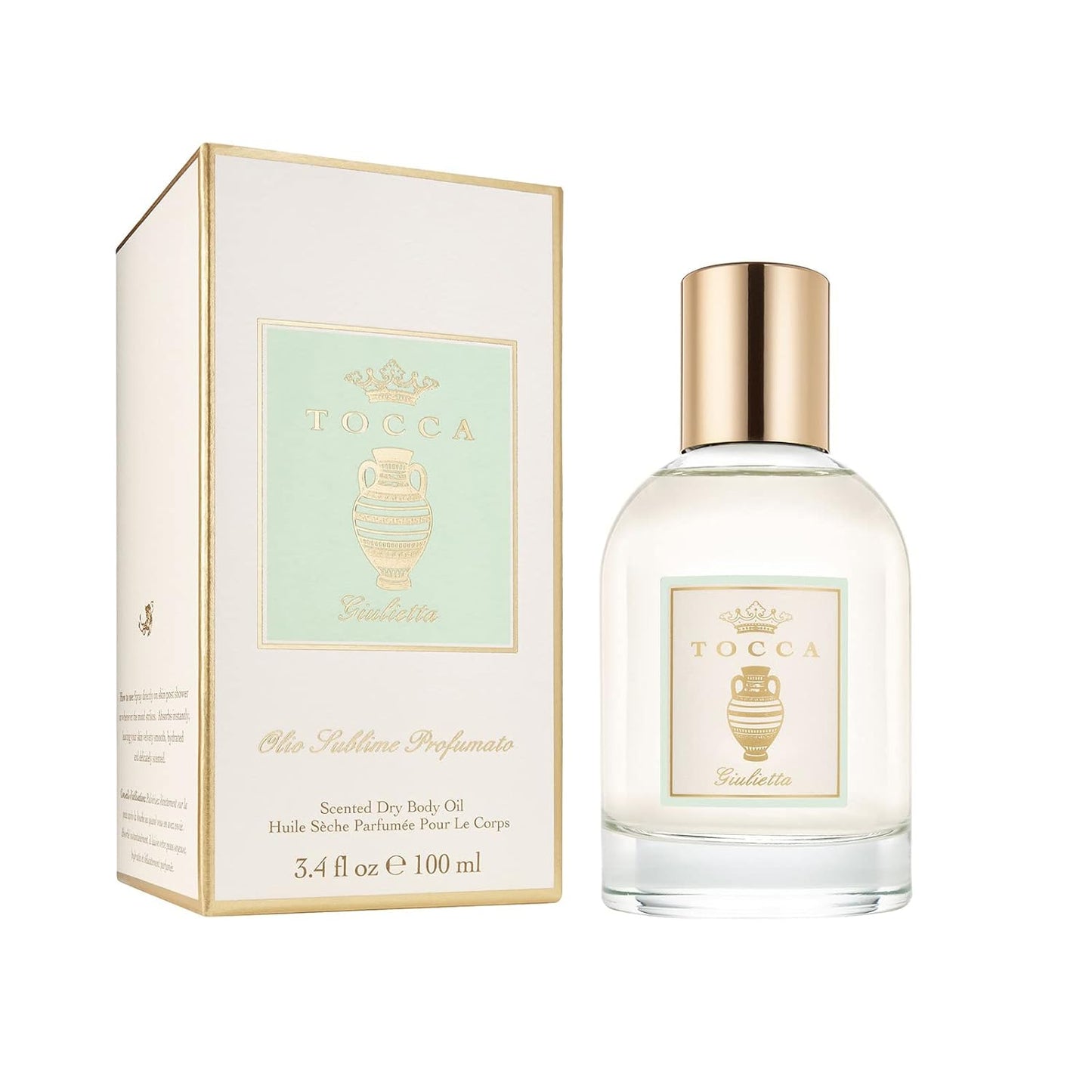 Tocca Giulietta Scented Dry Body Oil, 3.4 Fl Oz - Olio Sublime Profumato Body Fragrance Featuring Pink Tulips, Green Apple & Vanilla Orchid