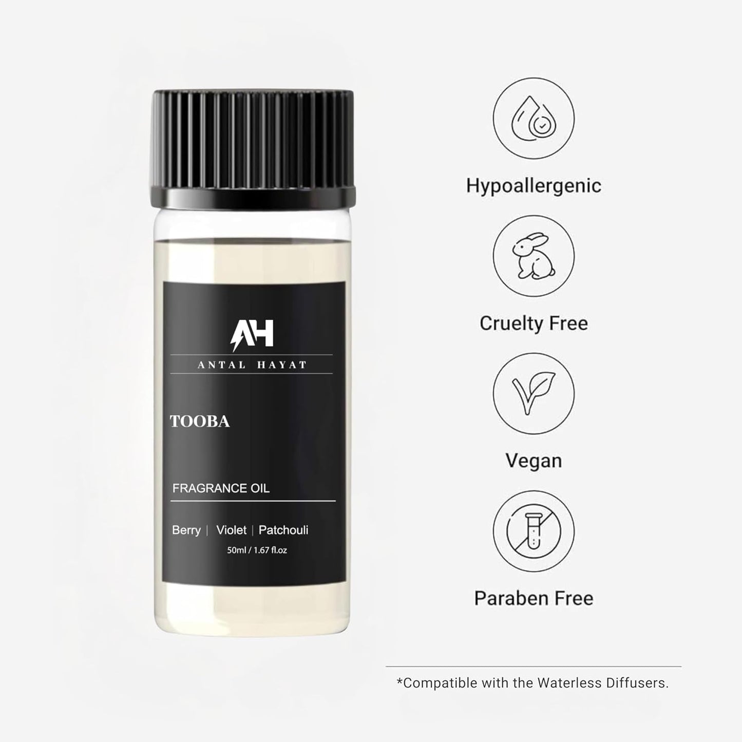 Hotel Scents Diffuser Tooba Oil 50ml - Inspired by La Vie Est Belle Perfume - Berry, Patchouli & Violet - Home Luxury Scent Oil for Waterless & Ultrasonic Diffuser - Premium Fragrance Oil