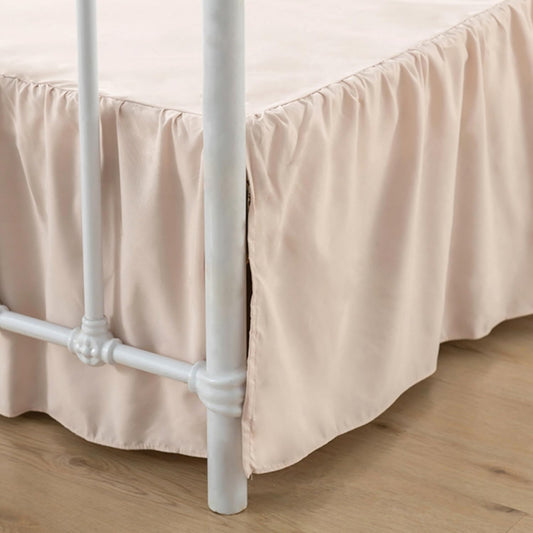 Bed Skirt Full Size Ruffled Bed Skirts with Split Corners, 12 Inch Drop Dust Ruffle Bed Skirt with Platform, Cream, Full - 12" Drop