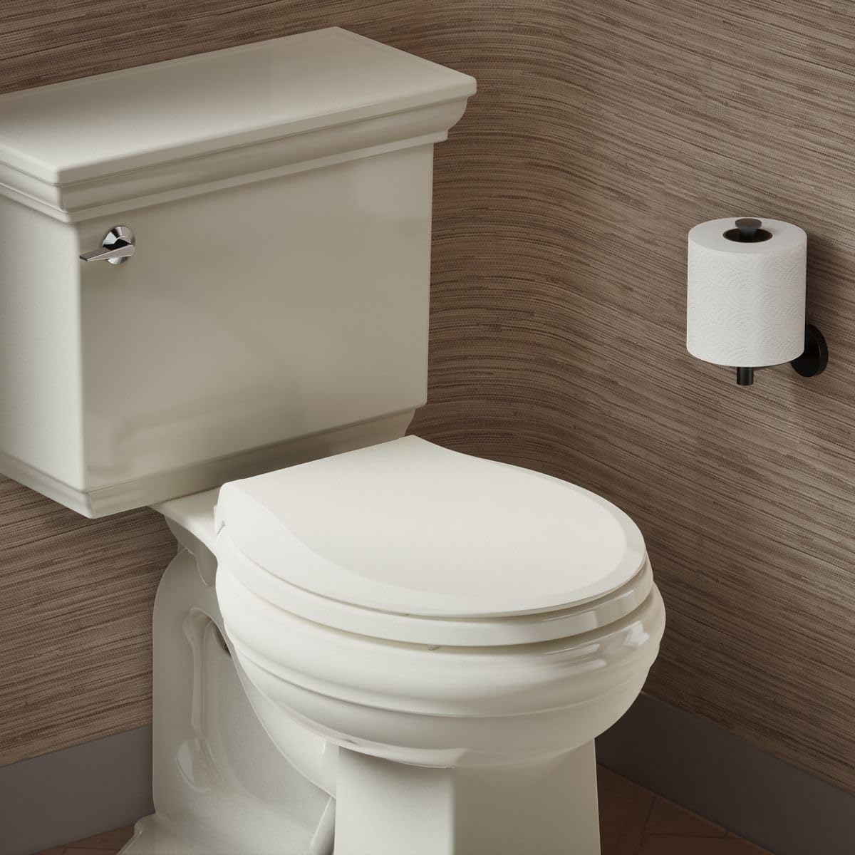 KOHLER 4639-RL-96 Cachet ReadyLatch Round Toilet Seat Soft Close, Biscuit