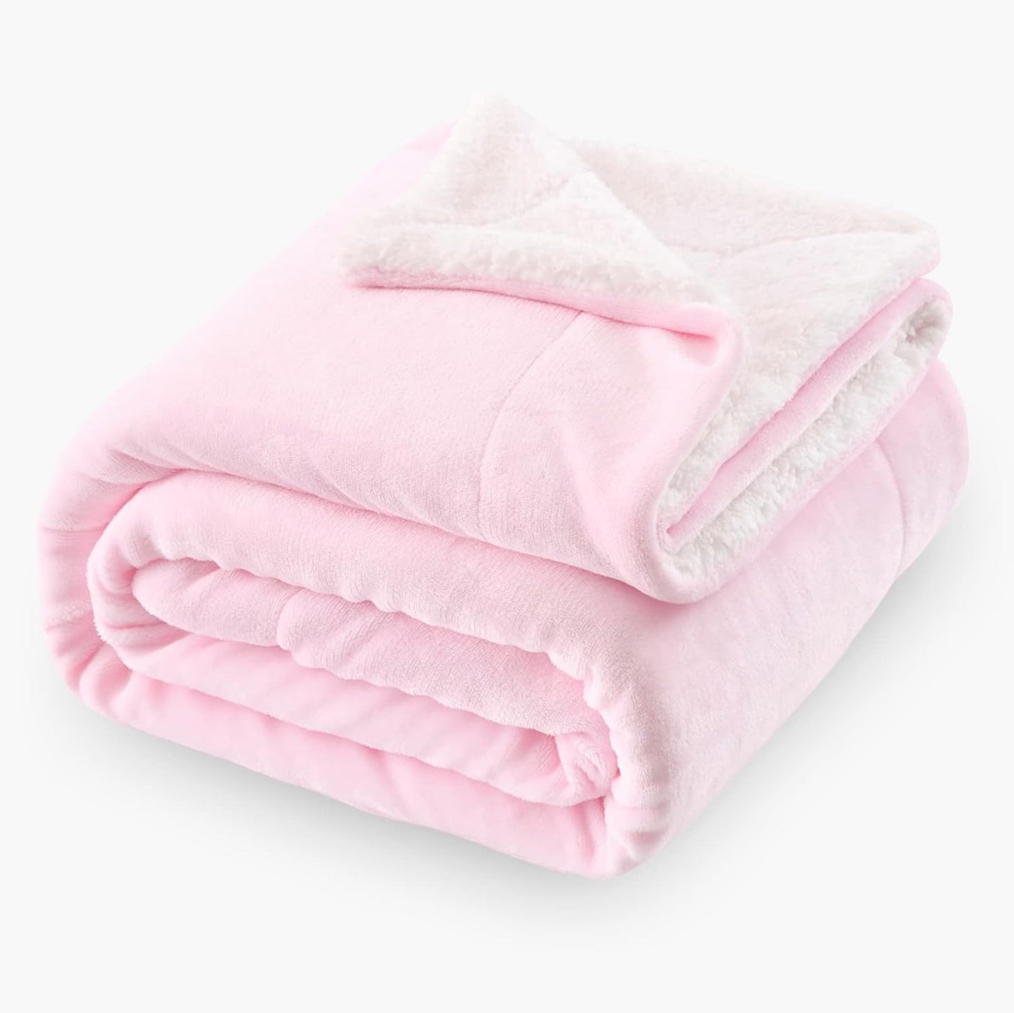 SOCHOW Sherpa Fleece Throw Blanket, Double-Sided Super Soft Luxurious Plush Blanket Throw Size, Light Pink, 50x60 inches