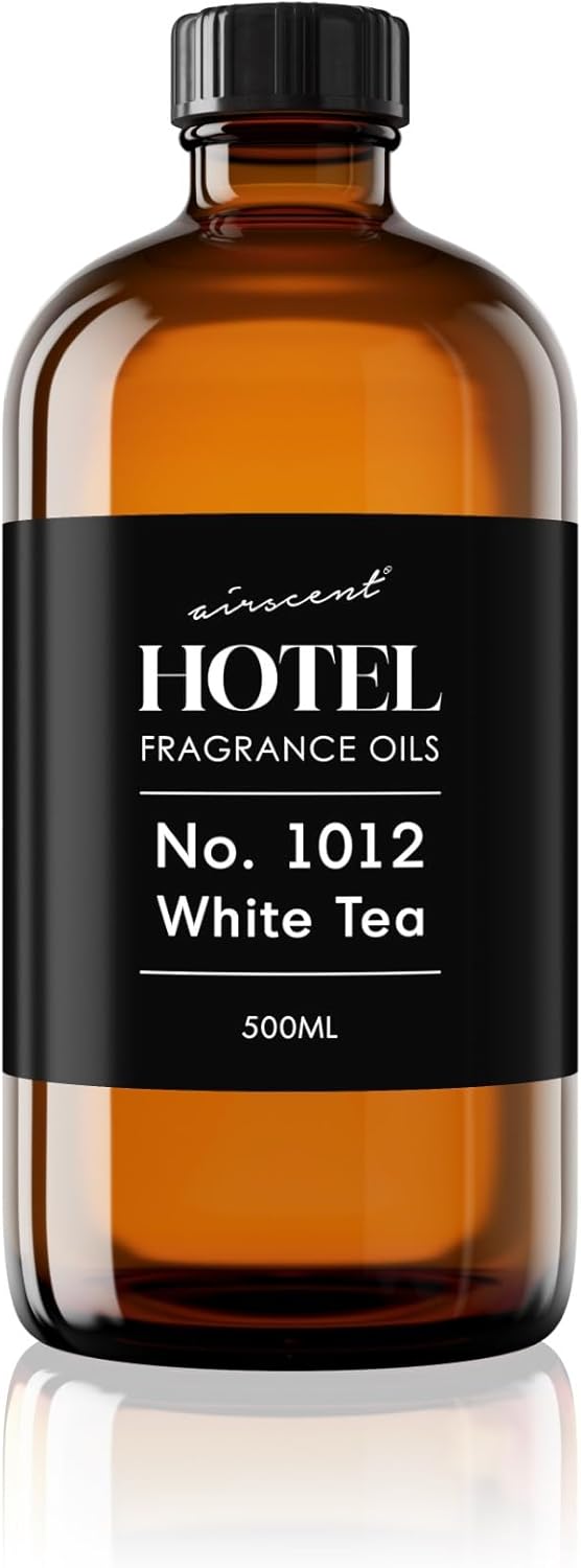 AirScent Hotel Diffuser Oil No. 1012 Inspired by The White Tea Hotel Scent - Premium Fragrance Oil for Ultrasonic and Waterless Diffusers and Crafting - 500 mL, 16.9 fl oz Glass Bottle
