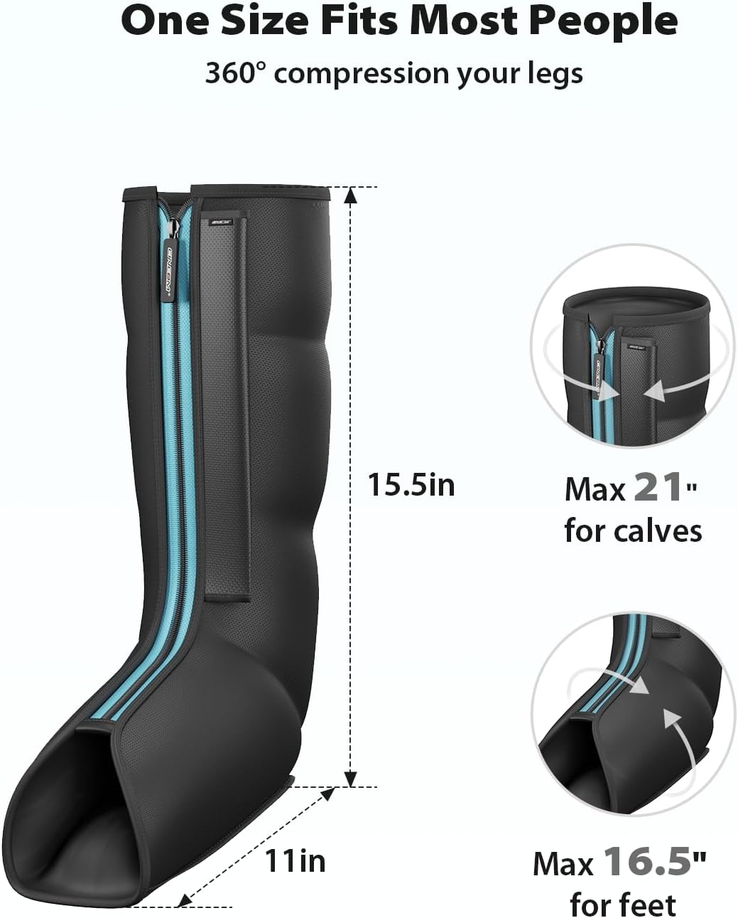 CINCOM Leg Massager for Circulation and Pain Relief, Air Compression Massager for Foot and Leg Helpful for Lymphedema Edema Restless and Relaxation Birthday Gift for Women Men