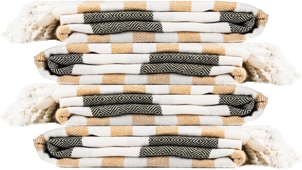 Cotton Turkish Beach Towel with Towels Oversized 36"x72" Pool Absorbent Extra Large Quick Dry Sand Travel Towel (Sage & Sand, 4 Pack)
