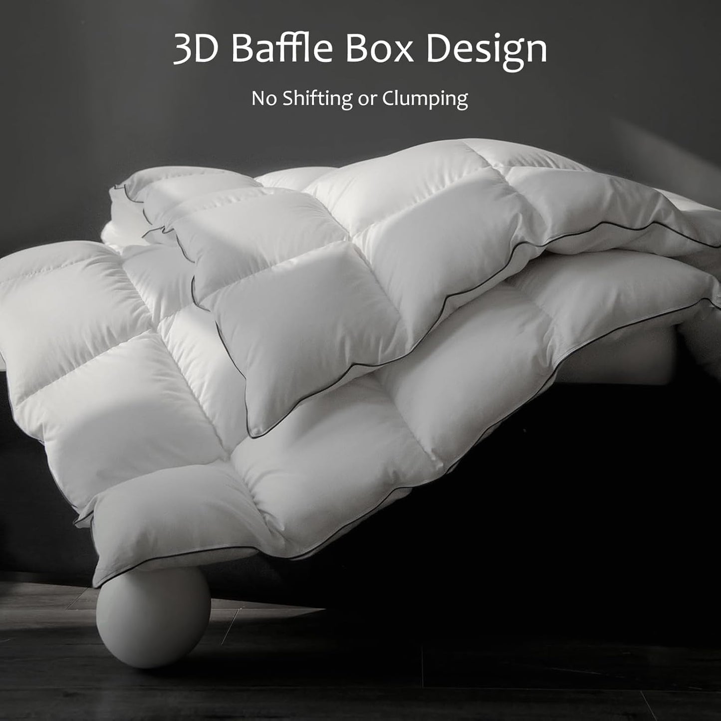 Luxury Down Fiber Comforter - High Fill Power Comforter King Size - Medium Warmth for All Season Duvet Insert - Light Weight, Lvory White (106" x 90")