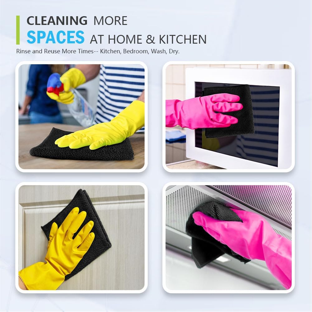 AIDEA Microfiber Cleaning Cloth-100PK, Soft Microfiber Towels for Cars, Absorbent Cleaning Rags, Lint-Free Streak-Free Wash Cloths for House, Kitchen, Window(12in.x16in.)