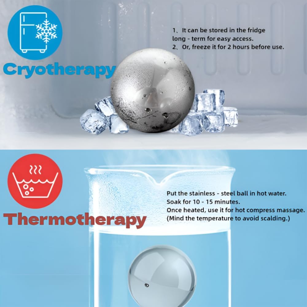 Ice Globes for Face & Eyes, Unbreakable Stainless Steel Cool Massagers for Skincare Routines, Multifunctional Cold Roller Cooling Globes for Puffiness, Sagging Skin, Fine Lines, and Facial Relaxation