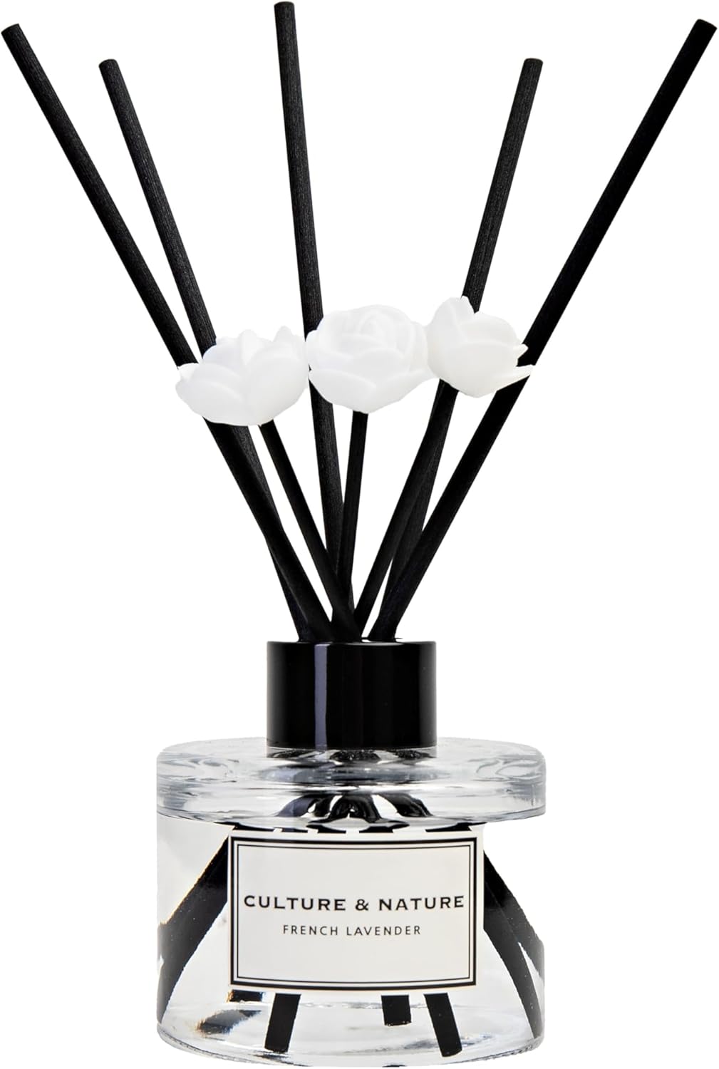 CULTURE & NATURE Reed Diffuser Set 4oz (120ml) French Lavender Scented Diffuser with Sticks Home Fragrance Reed Diffuser for Bathroom Shelf Decor