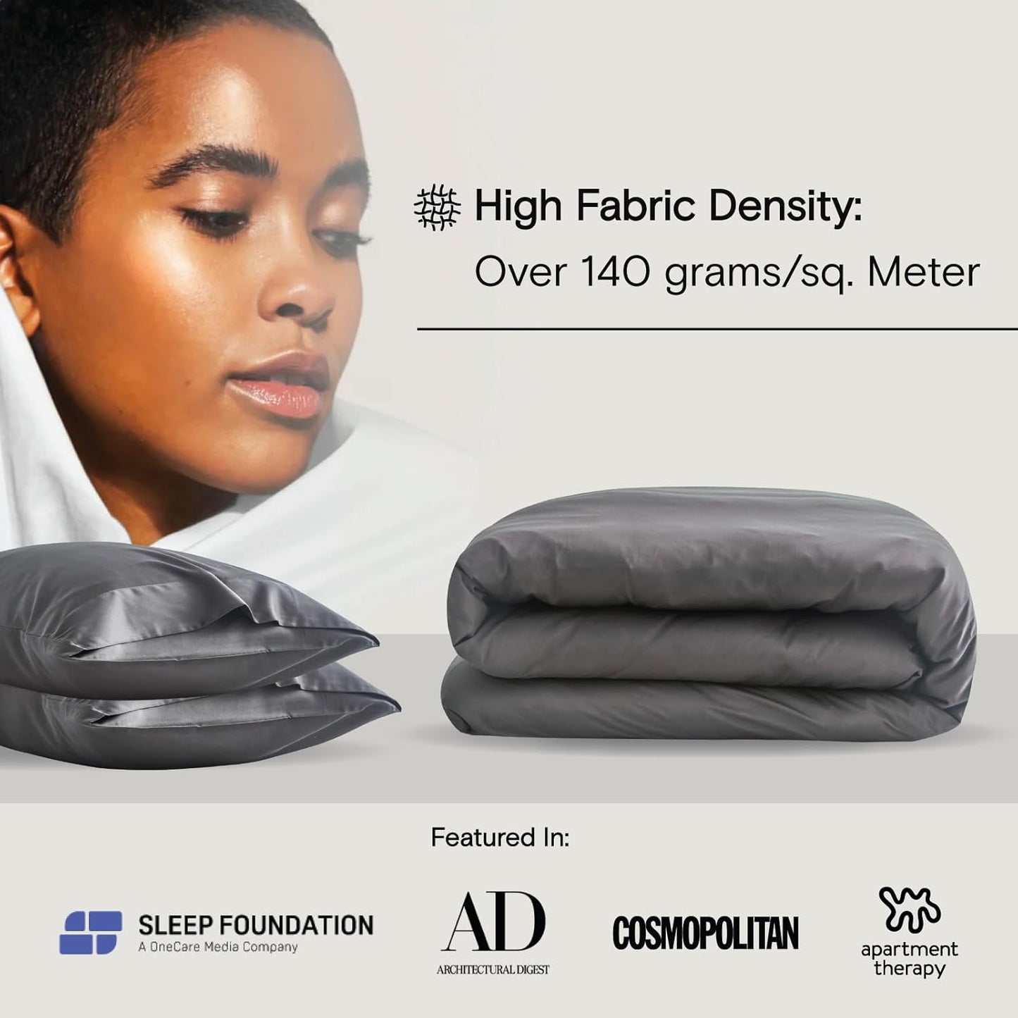 DOZ Duvet Cover Set, 100% Viscose derived from Bamboo, Organically Grown, Buttery Soft, Cooling Duvet Covers, High GSM, 1 Duvet Cover and 2 Pillowcases, 90"x90" (Storm, Full/Queen)