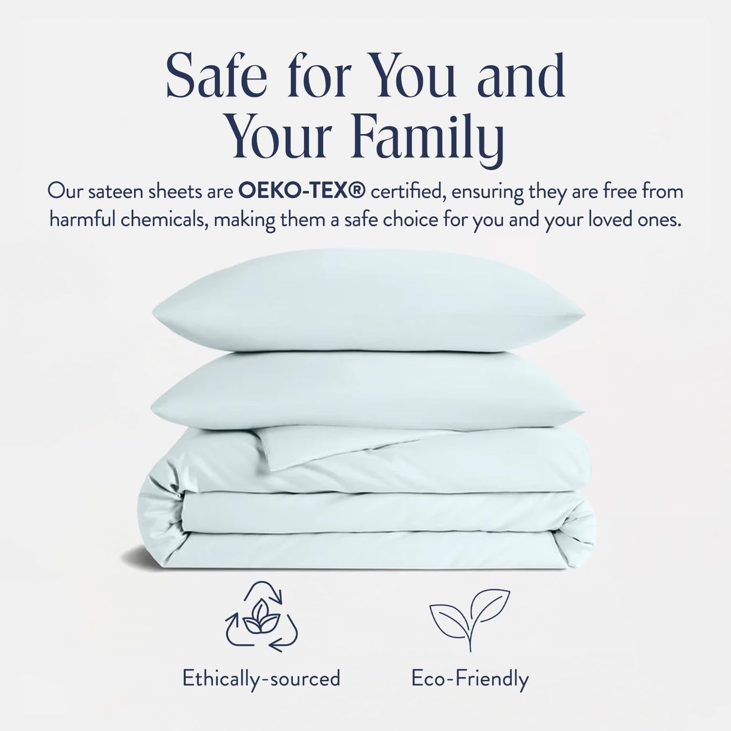 Brooklinen Luxury Sateen Duvet Cover Set - 100% Cotton, King/California King Size in Sky - Includes 1 Duvet Cover and 2 King Pillowcases - Best King/Cali King Duvet Covers