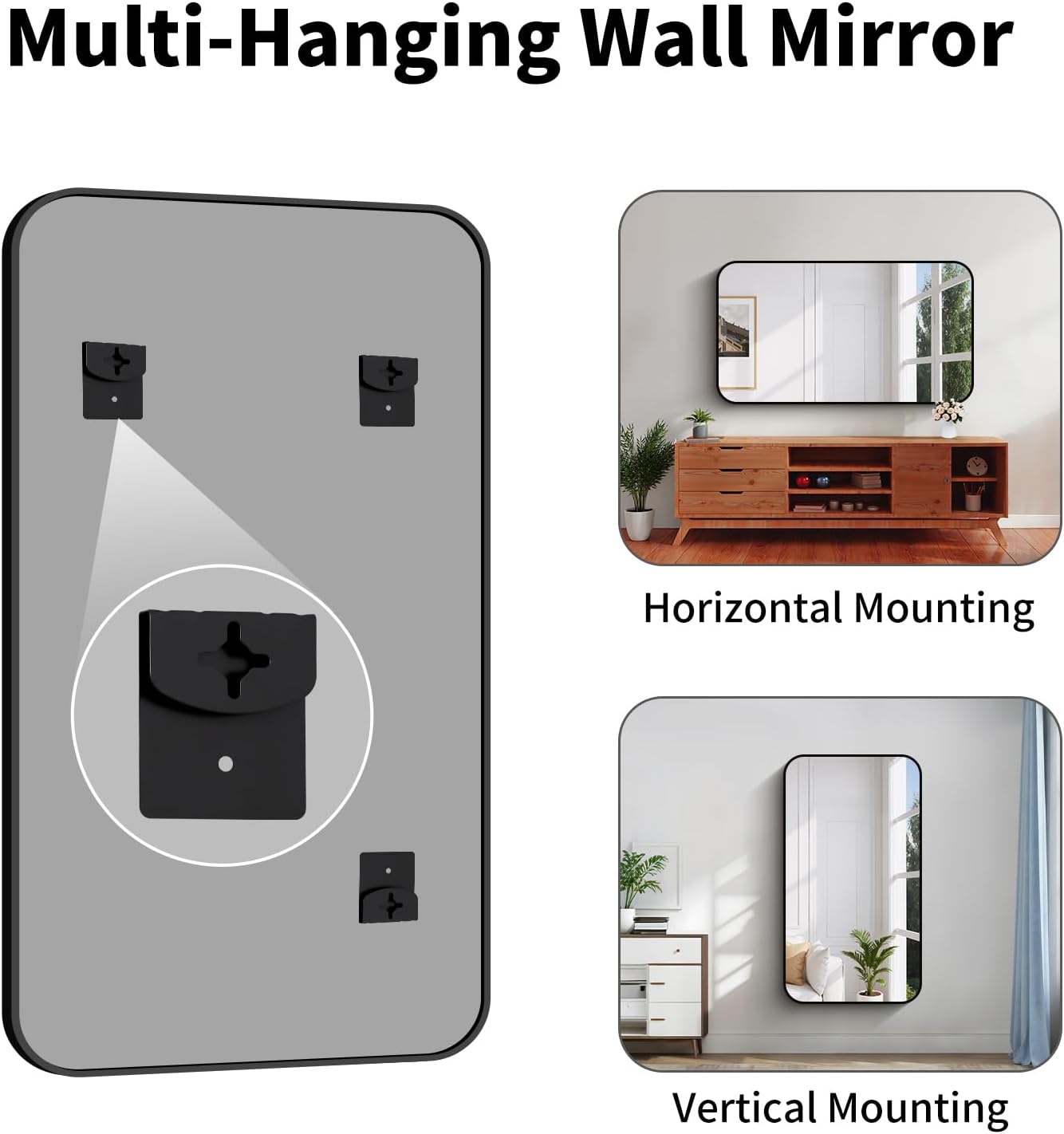 Koonmi Black Framed Bathroom Mirror - 30x55 Inch Shatterproof Tempered Glass Vanity Mirror for Bathroom Sink, Wall Mounted with Matte Aluminum Alloy Frame, No Distortion, Modern Decor