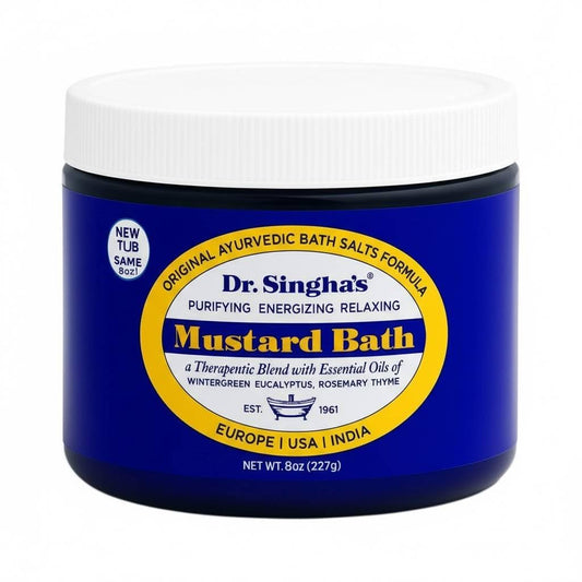 Dr. Singha's Mustard Bath Salts - 8 oz Herbal Bath Soak with Essential Oils for a Relaxing and Rejuvenating Experience - Made in USA