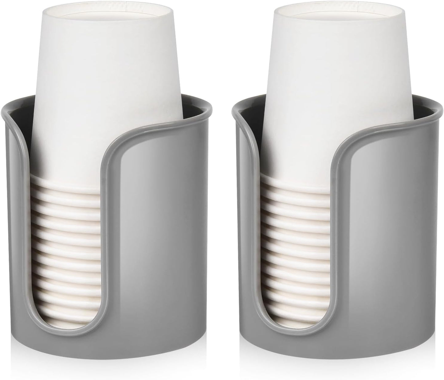 2 Pack Bathroom Cup Holder for Dixie Cups 3 oz Bathroom Cups - Bathroom Cup Dispenser 3 oz Countertop for Mouthwash Cups Small Paper Cups(Grey)