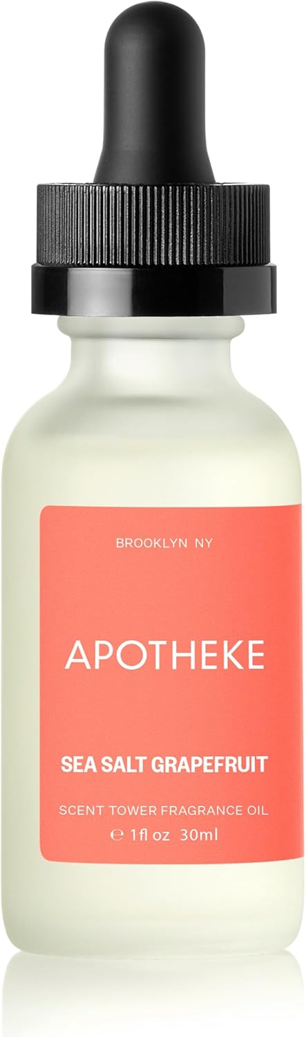 Apotheke Scent Tower Aromatherapy Diffuser Fragrance Refill, Sea Salt Grapefruit (30 ml) - Long-Lasting Perfume-Grade Essential Oil for Clean & Fresh Home, Office, Hotel & Large Rooms