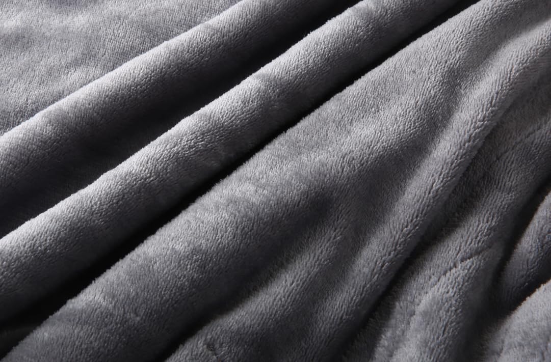 Electric Heated Blanket Throw Size 50" x 60", Super Cozy Soft with 6 Heating Levels & 3 Hours Auto Off, Machine Washable, Home Office Use, Gray