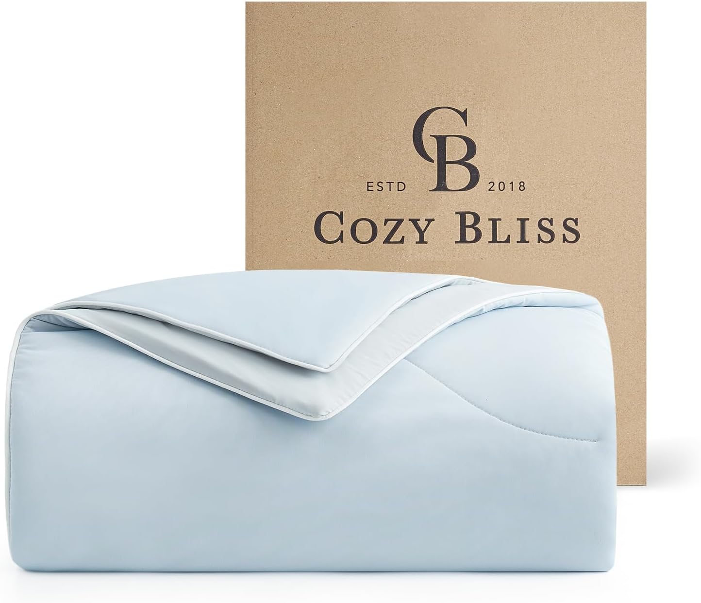 Cozy Bliss Cooling Comforter King Size Dual-Sided, Ultra-Soft Cooling Blankets for Hot Sleepers and Night Sweats, Breathable Lightweight Silky Smooth, Cool Blue
