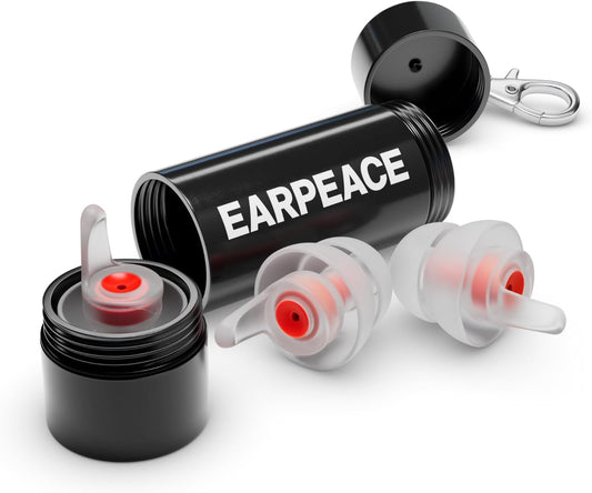 EarPeace Music - Concert Ear Plugs - Earplugs for Noise Reduction up to 26dB - High Fidelity Ear Plugs for Concerts, Musicians and Live Events - Reusable Earplugs - Includes 3 Filter Sets and Case