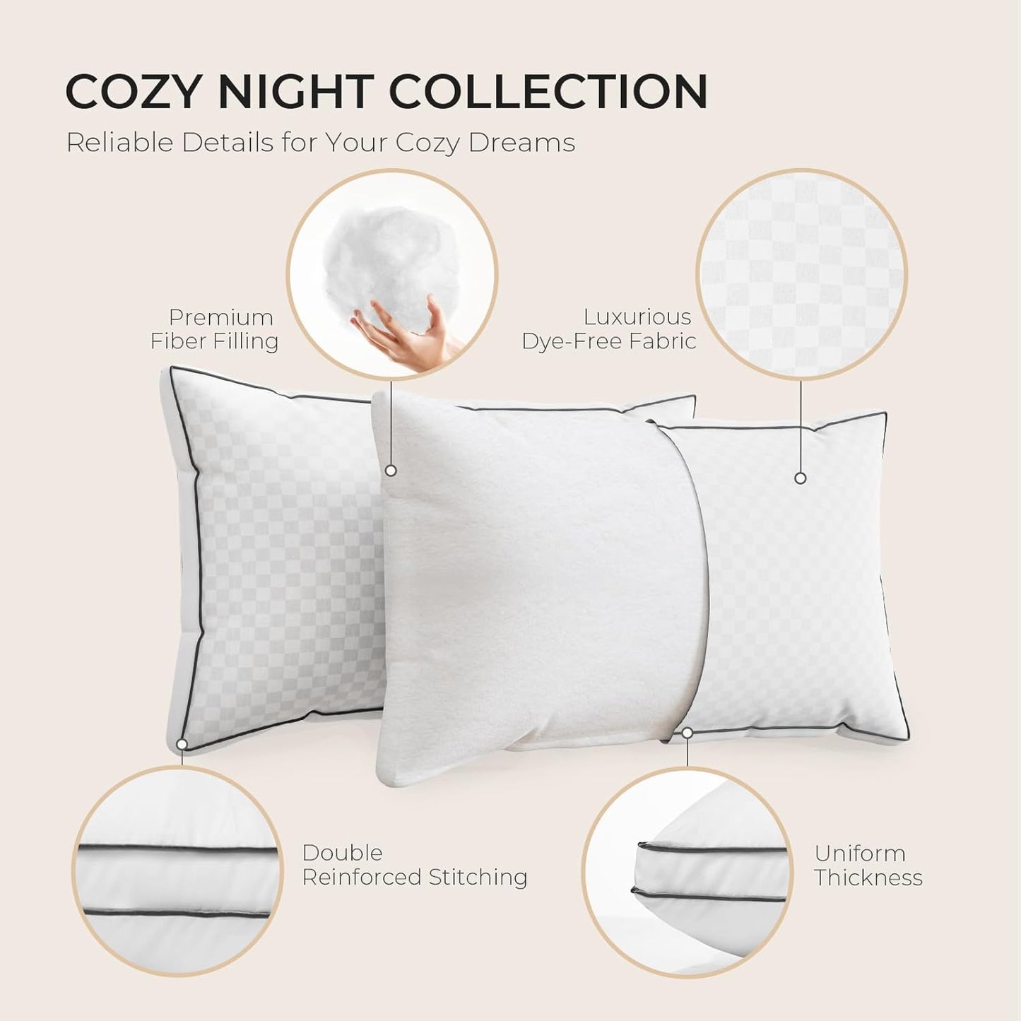Sweetnight King Pillows 2 Pack, Hotel Bed Pillows Fluffy Gusseted for Neck and Shoulder, Back Side Sleeper Soft Pillows, 18"X34"