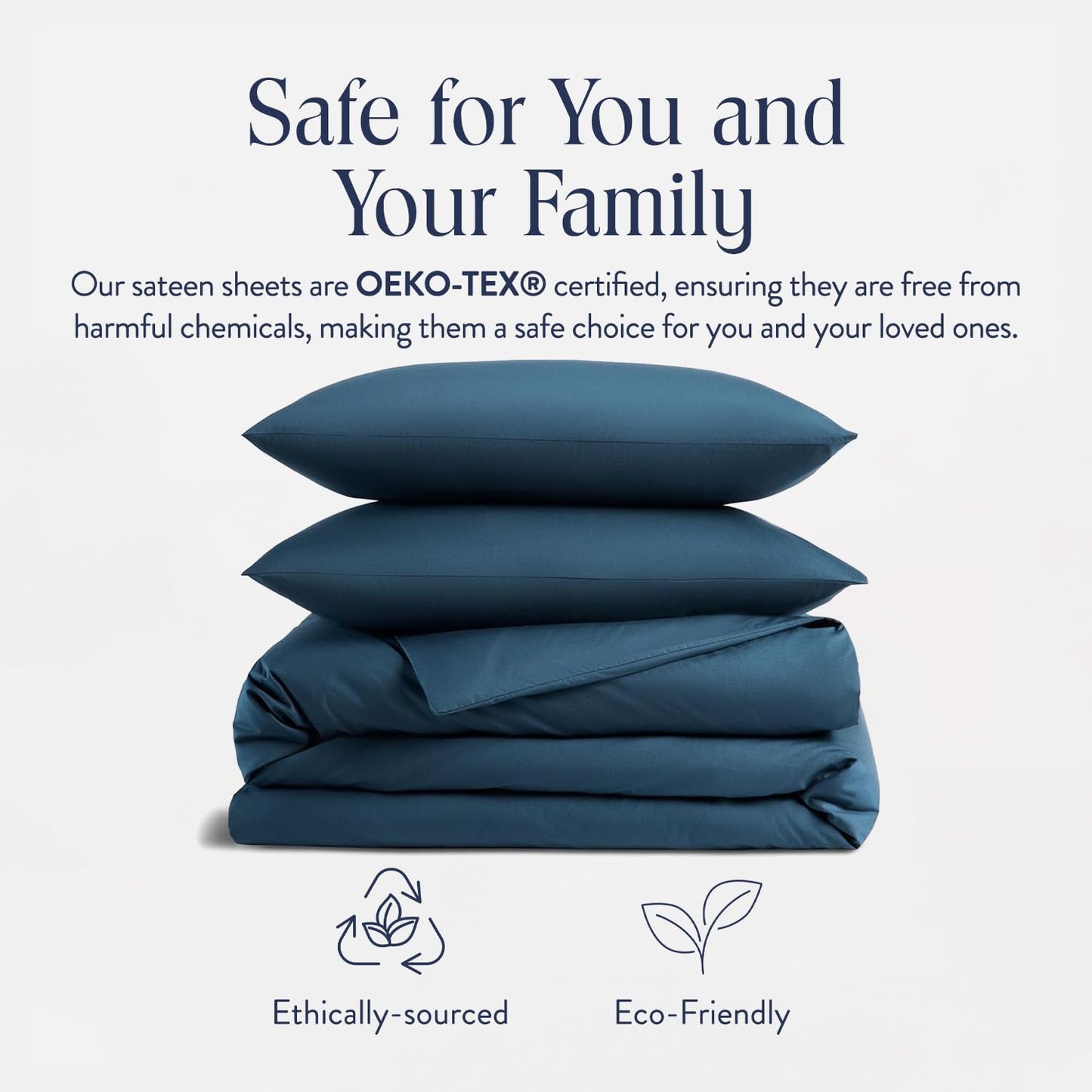 Brooklinen Luxury Sateen Duvet Cover Set - King/California King Size in Abyss Blue - 100% Cotton, 3 Piece Set Includes 1 Duvet Cover and 2 Pillowcases