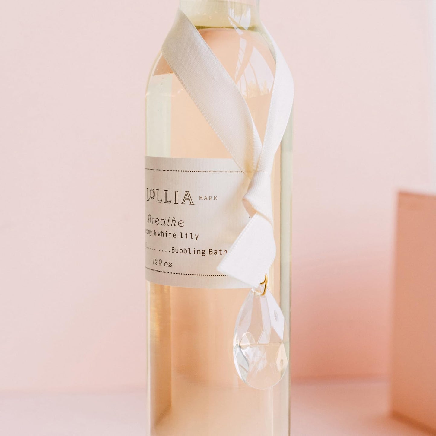 Lollia Breathe Bubble Bath, 12.9 fl. oz., Peony & White Lily Scented Bubbling Cleanser for Women, Soothing & Moisture-Rich Scented Body Soap with Hydrating Ingredients