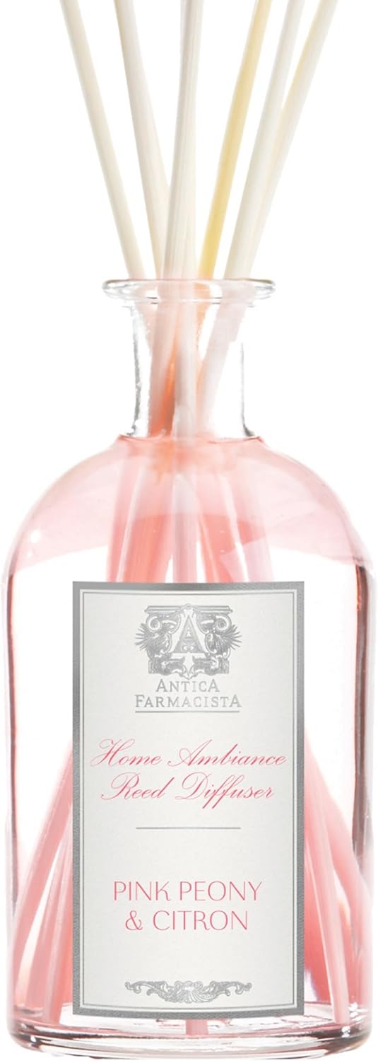 Antica Farmacista Home Ambiance Diffuser - Long-Lasting Reed Scent Diffuser - Luxury Room Freshener Gift - Pink Peony & Citron, 8.45 fl oz