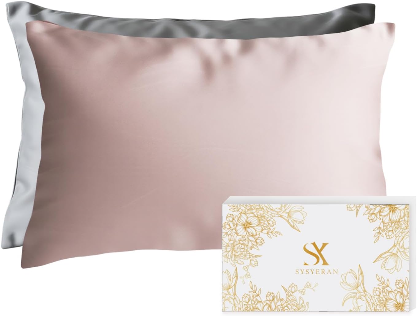 Mulberry Silk Pillowcase for Hair and Skin, Luxury Double Sided Pure Silk Pillowcase, 29x19 Inches, 1Pc (Pink)