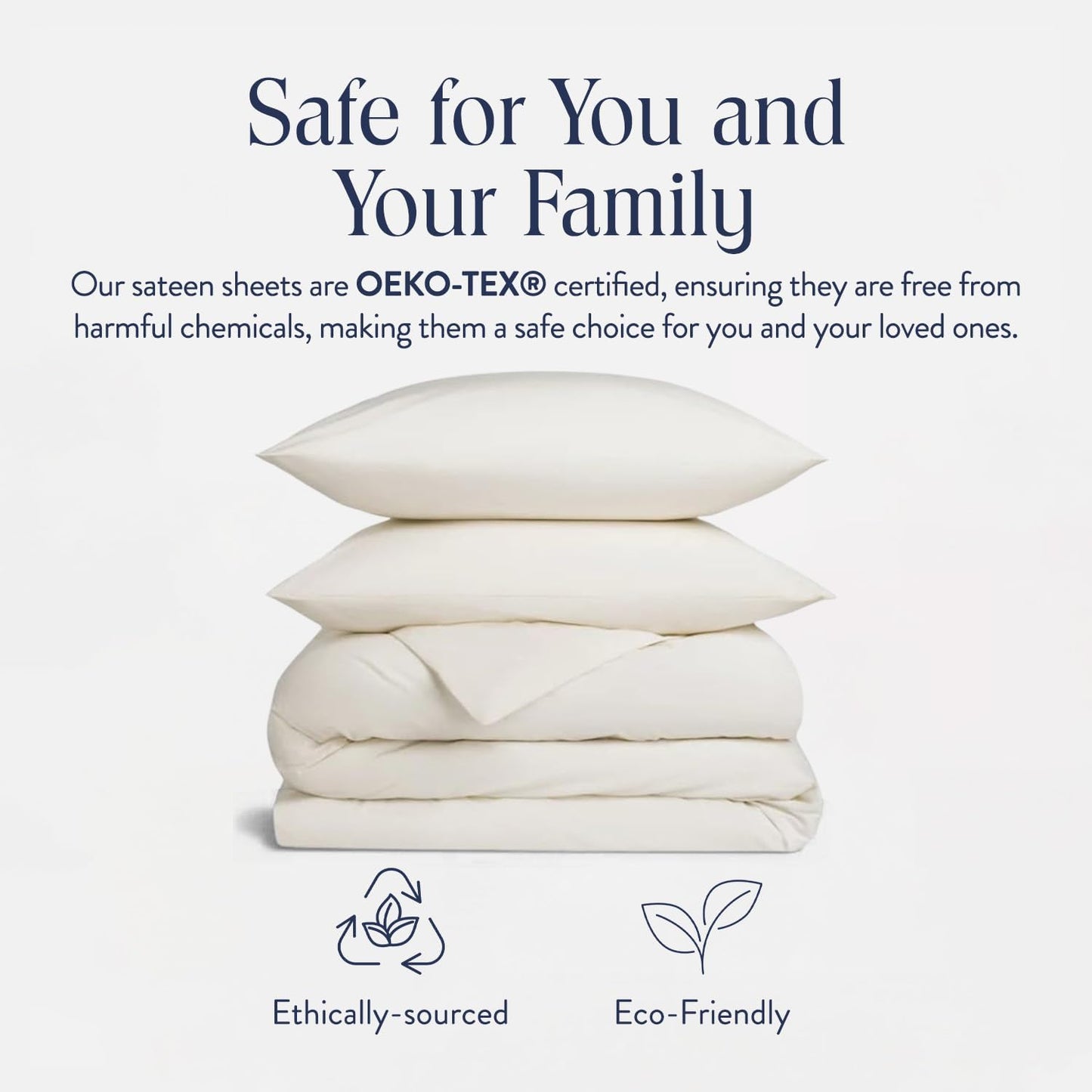 Brooklinen Luxury Sateen Duvet Cover Set - King/Cali King Size in Cream - 3 Piece Set (1 Duvet Cover, 2 Pillowcases) - 100% Cotton, 480 Thread Count