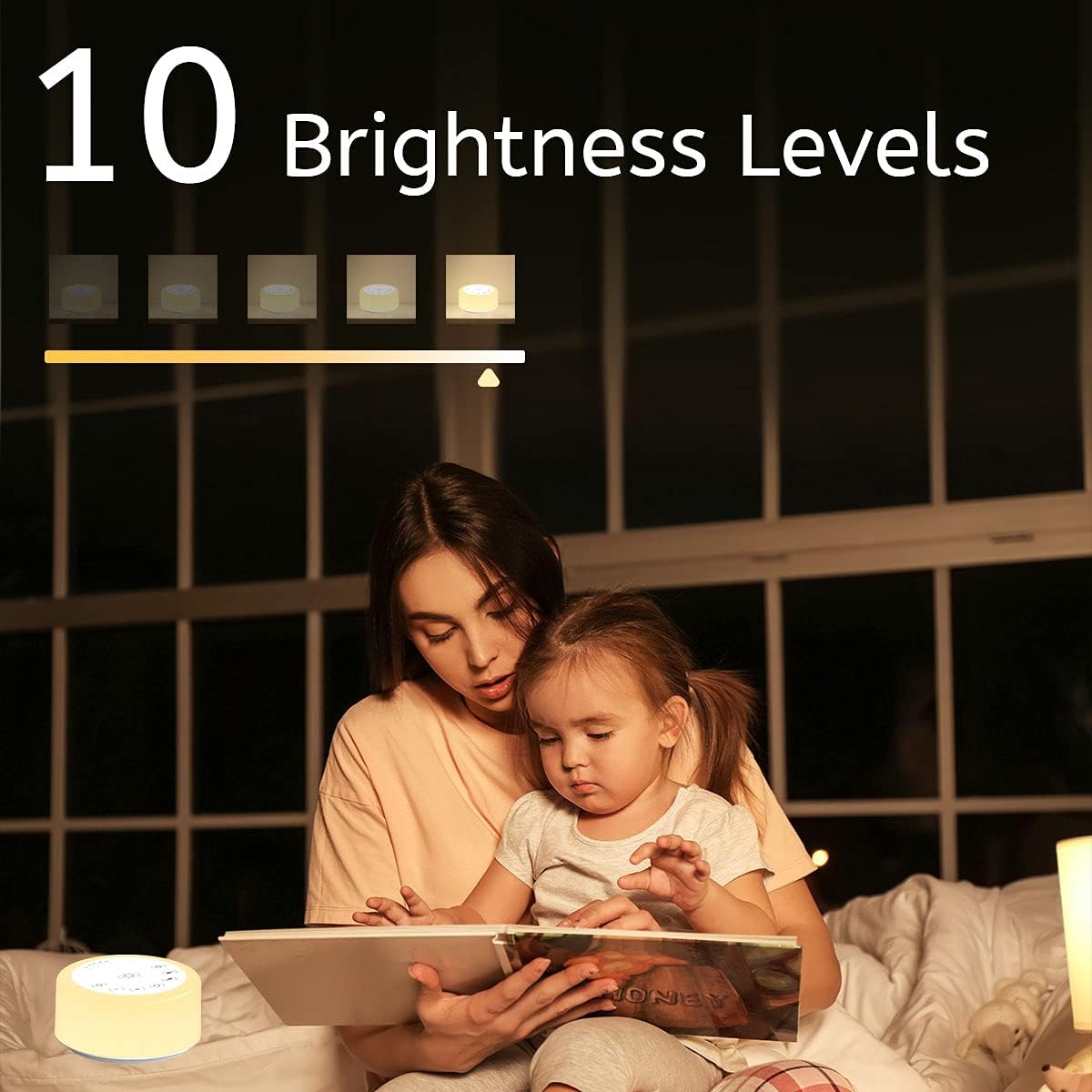 ColourNoise Sound Machine White Noise Machine 12 Colors Night Lights Brown Noise Machine with 30 Soothing Sounds Sleep Sound Machine with 5 Timers Portable for Home Travel and Office(White)