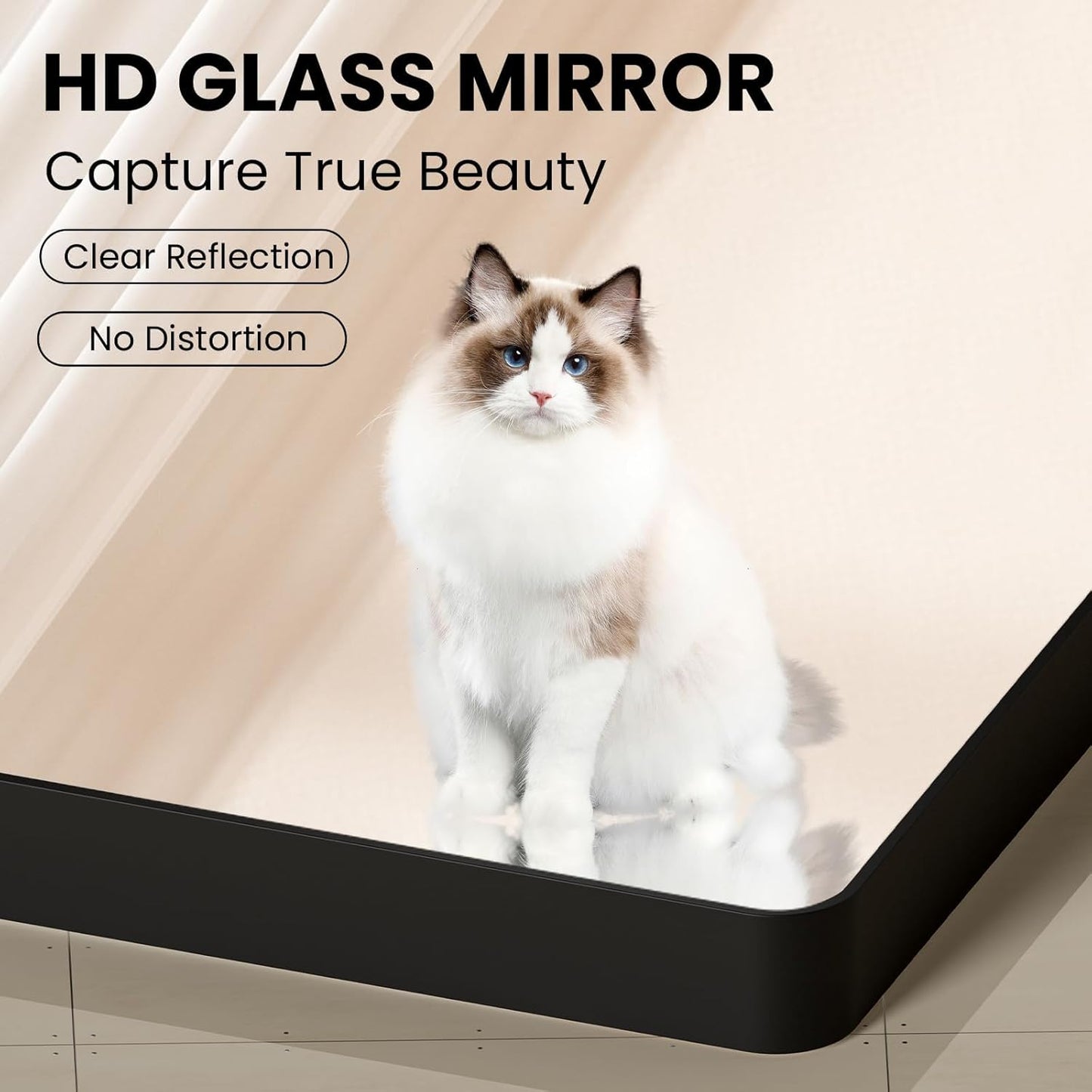 24x32 Inch Black Bathroom Mirror, Thick Rectangle Metal Framed Wall Mirror, Modern Round Corner Bathroom Vanity Mirror for Over Sink, Bedroom, Living Room, Entryway