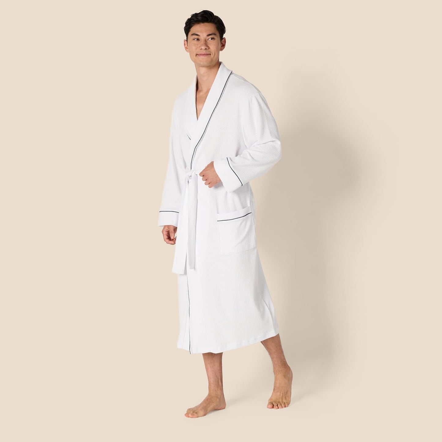 Amazon Essentials Mens Lightweight Waffle Bathrobe (Available in Big & Tall)