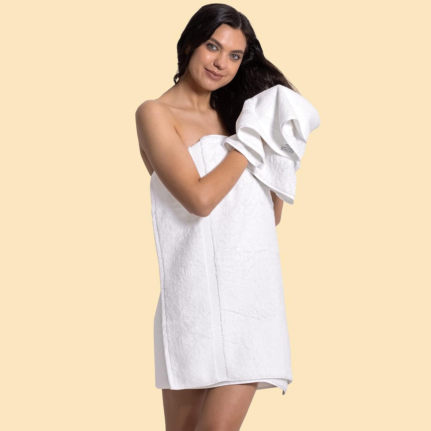 Chakir Turkish Linens 100% Cotton Premium Turkish Towels for Bathroom | 16'' x 30'' (4-Piece Hand Towel, White)