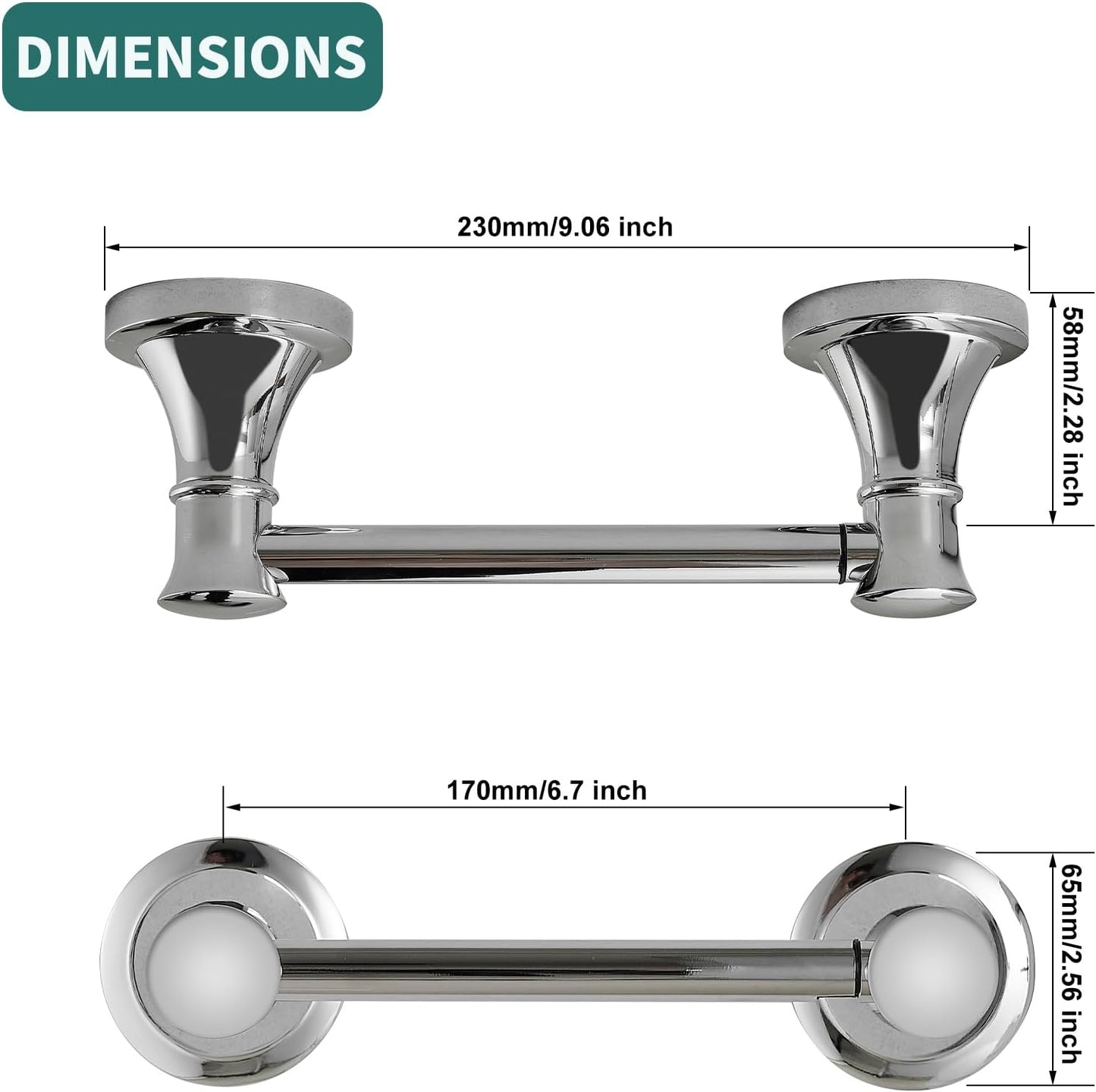 Hoimpro Wall Mounted Rustproof Chrome Toilet Tissue Paper Holder Bathroom Accessories Toilet roll Paper Hanger
