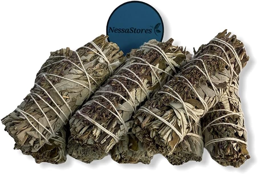 NESSASTORES - White Sage + Yerba Santa + Lavender Smudge Incense 4" Bundle #JC-198 (92 pcs)