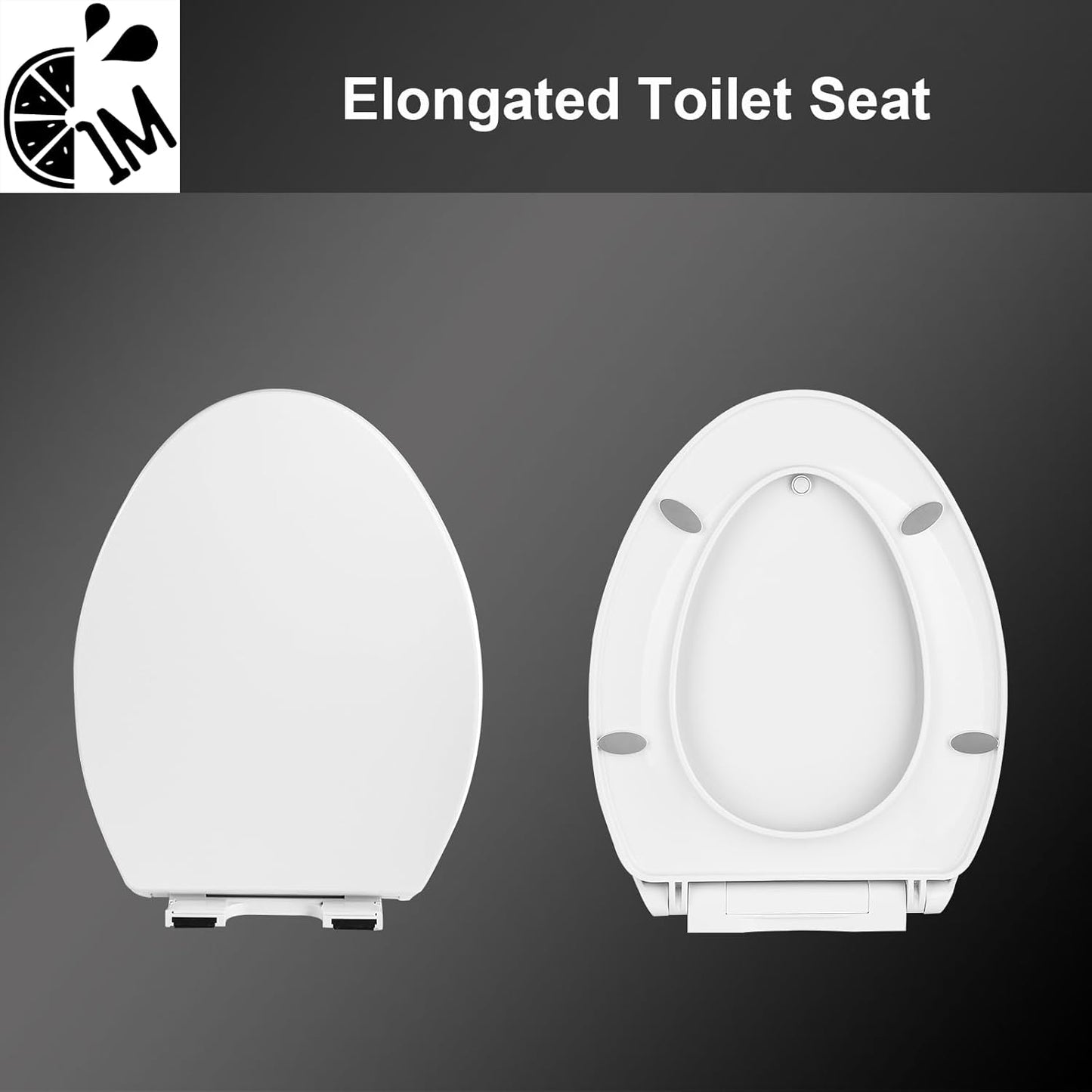 1M Family Toilet Seat, Patented Slow Close & Quick Releasing Technology, Anti-Wiggling, Easy to Install and Clean, Standard Elongated with Adult Seat Only (1 Piece)