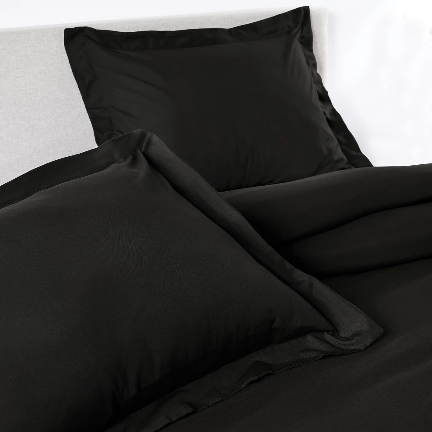 PeachSkinSheets 1500tc Level of Softness Soft Cooling Duvet Cover Set | Queen/Full Size - Midnight Black