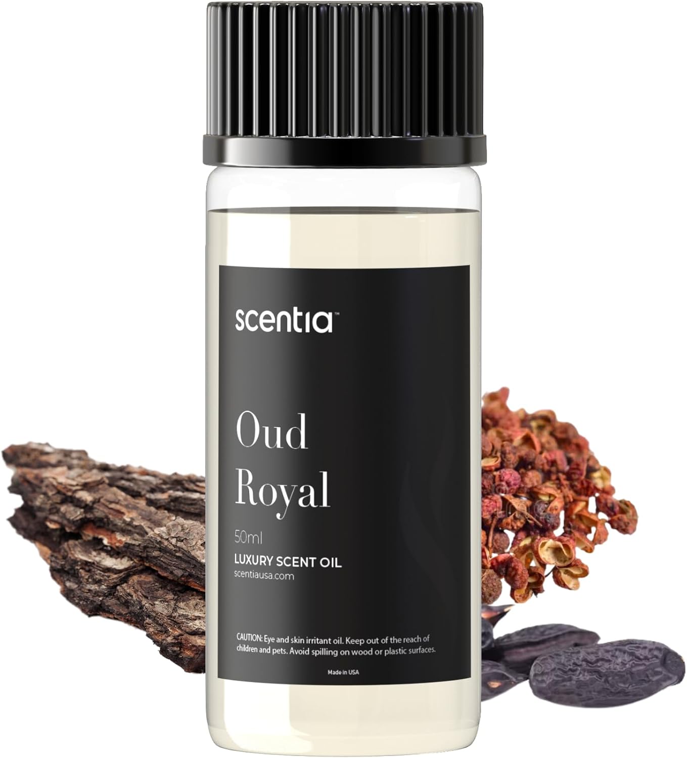 Scentia Diffuser Oil Inspired by TF's Oud Wood Perfume, Oud Royal Fragrance Oil, Aromatherapy Essential Oil Fragrance Set for Ultrasonic, Cold Diffusers - Thanksgiving & Holiday Gift 50 mL, 1.67Fl Oz