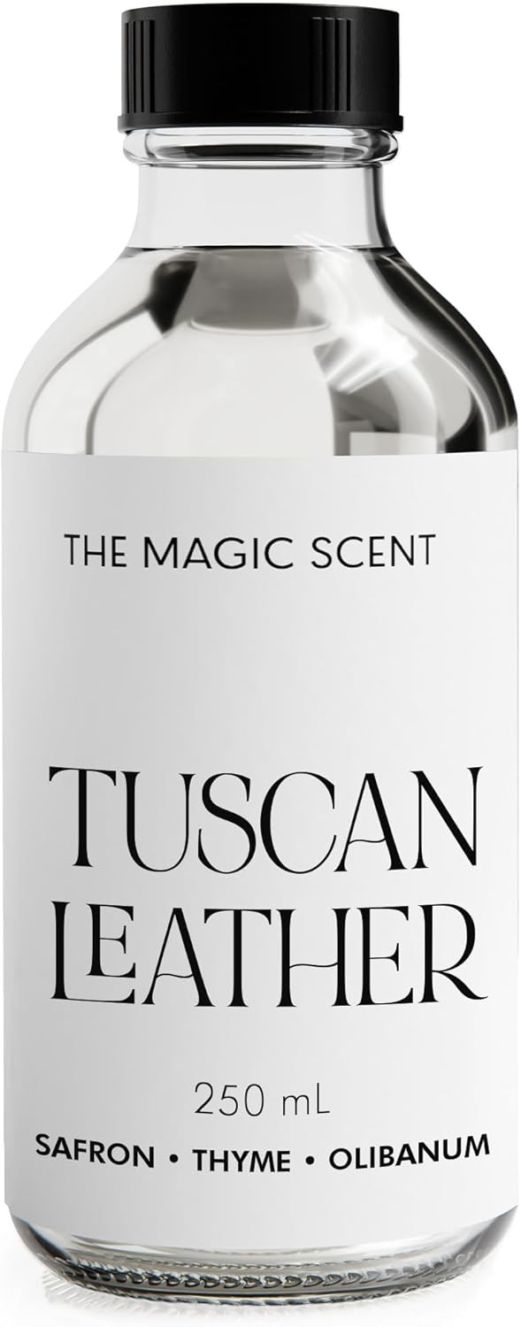 The Magic Scent Tuscan Leather Diffuser Oil - Hotel & Home Luxury Scents - Diffuser Oil Scents for Home Designed for Use in All Diffusers - 8.5 fl oz, 250 mL