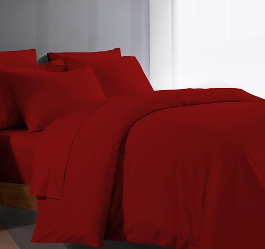Egyptian Cotton Duvet Cover King Size 1000 Thread Count 100% Egyptian Cotton Long Staple Quilt Cover Silky Soft, Breathable with Hidden Zipper Closure 1 Piece Duvet Cover (Burgundy)