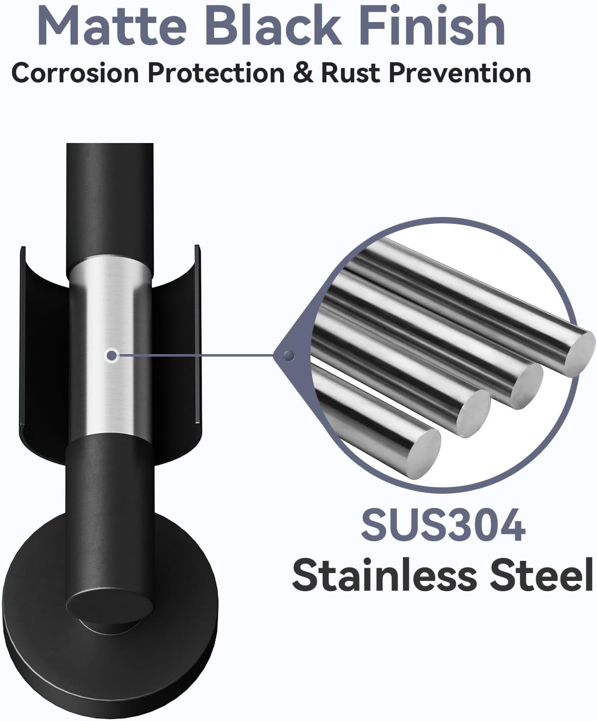 2 Pack Matte Black Towel Bar, 24 Inch Bathroom Towel Rack, Towel Holder Wall Mounted, Thicken SUS304 Stainless Steel Towel Rod Modern Home Decor (Total Length 26-Inch)