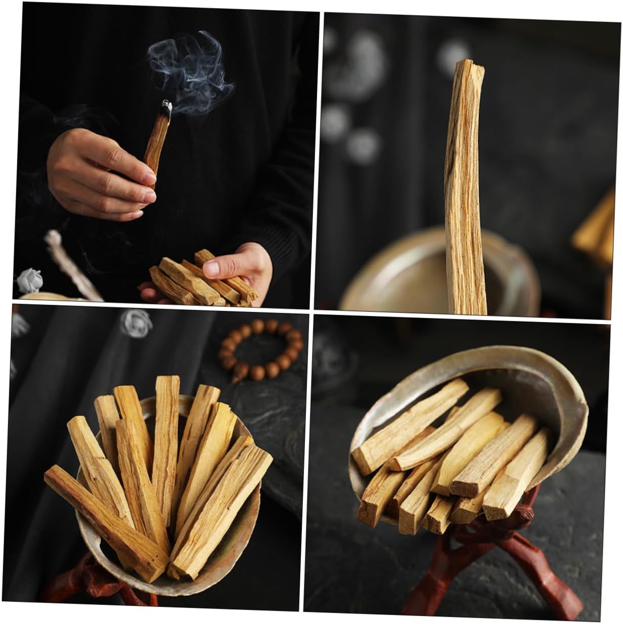 2Pcs Santo Wood Incense Sticks for Meditation and Smudging Natural Sacred Brazilian Smudge Sticks for Home Yoga Office and Ceremony Fragrance to Sleep and Negative Energy