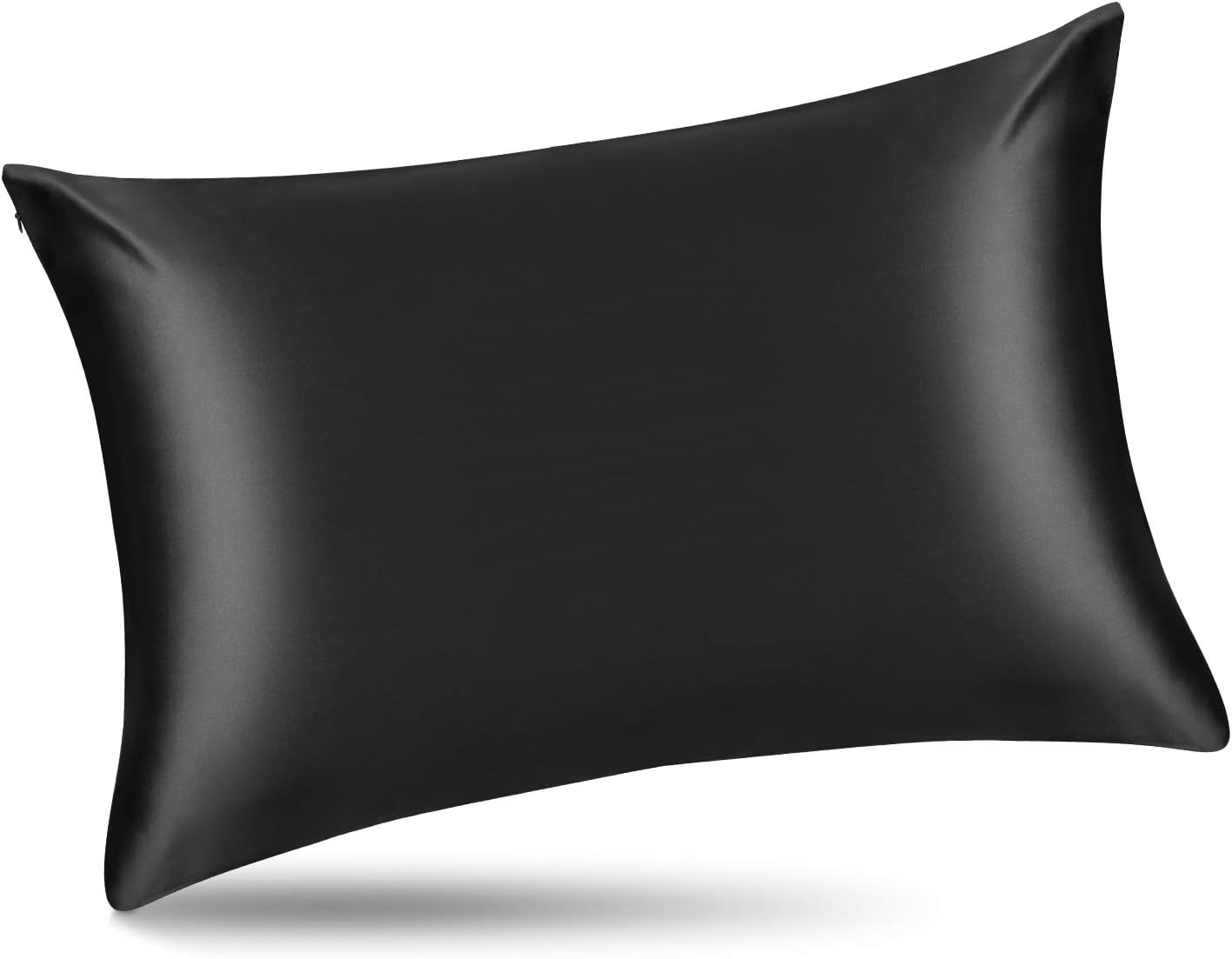 ALASKA BEAR Silk Pillowcase for Hair and Skin Beauty Sleep 100 Real Mulberry Silk Anti-Aging Pillow Slip Case Cover King Size with Zipper (1pc, Black)