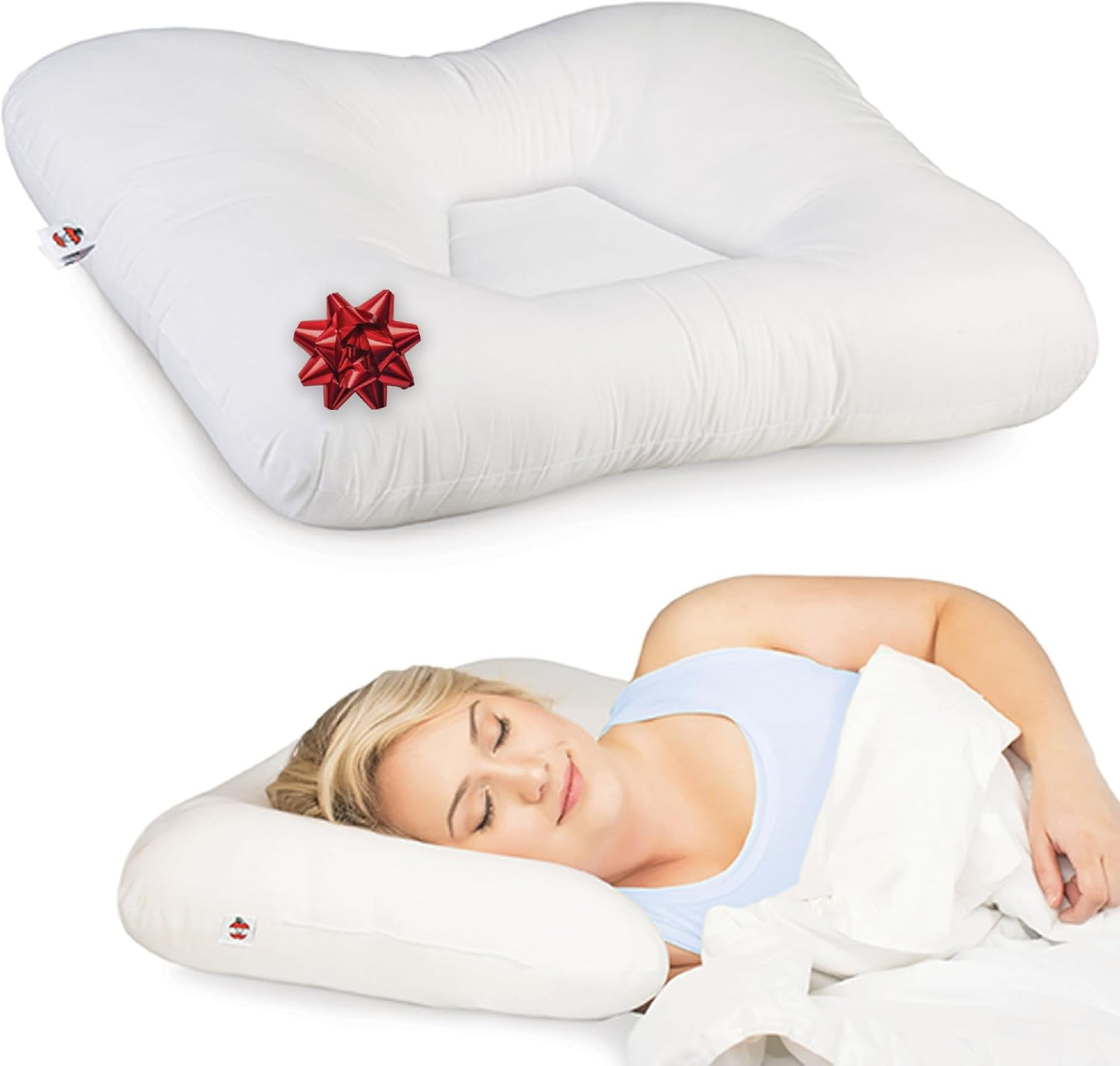 Core Products Tri-Core Cervical Support Pillow – Firm Orthopedic Neck Pillow for Pain Relief, Great Gift for Back and Side Sleepers – Ergonomic Contour Pillow – Assembled in USA, Full Size