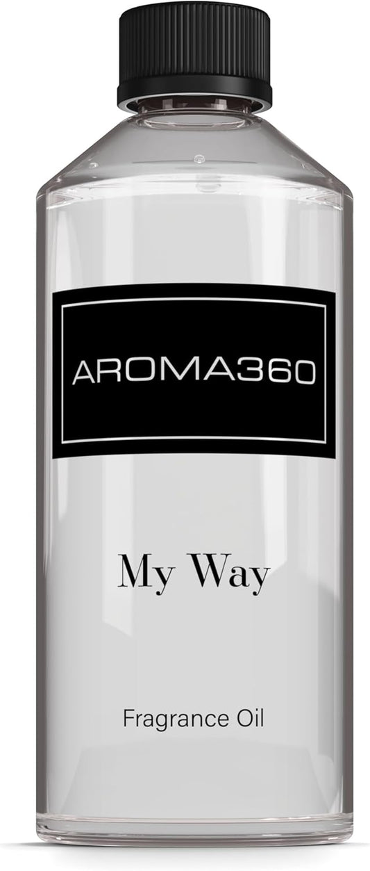 Aroma360 - My Way Fragrance Oil Blend | Hotel Inspired for Luxury Essential Oil Diffusers | Aromatherapy Scent Diffuser Oil | Lush Sandalwood, Warm Cedar, and Delicate Florals. - 500ML
