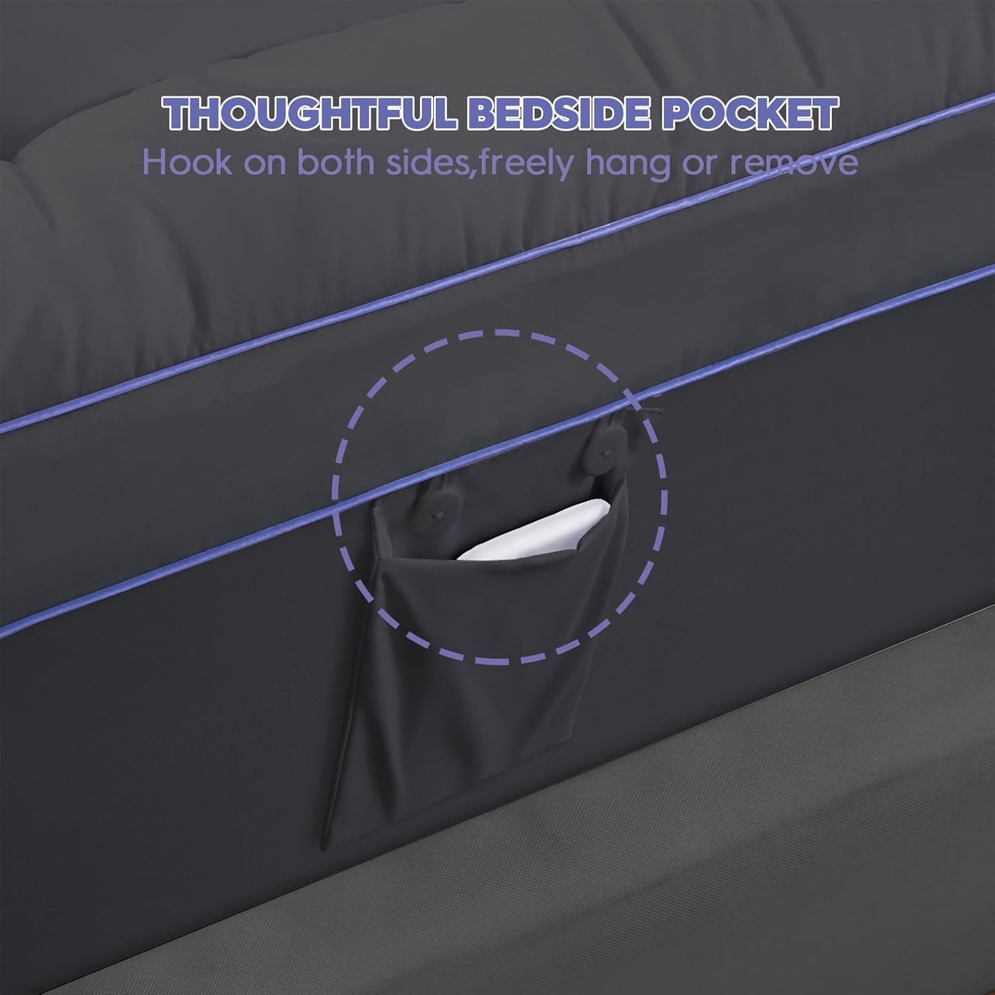 ABENE 3 Inch Dual Layer King Memory Foam Mattress Topper, 2 Inch Memory Foam Plus 1 Inch Down Alternative Pillowtop Mattress Pad with Deep Pocket, Soft Support for Pressure Relief, Gray