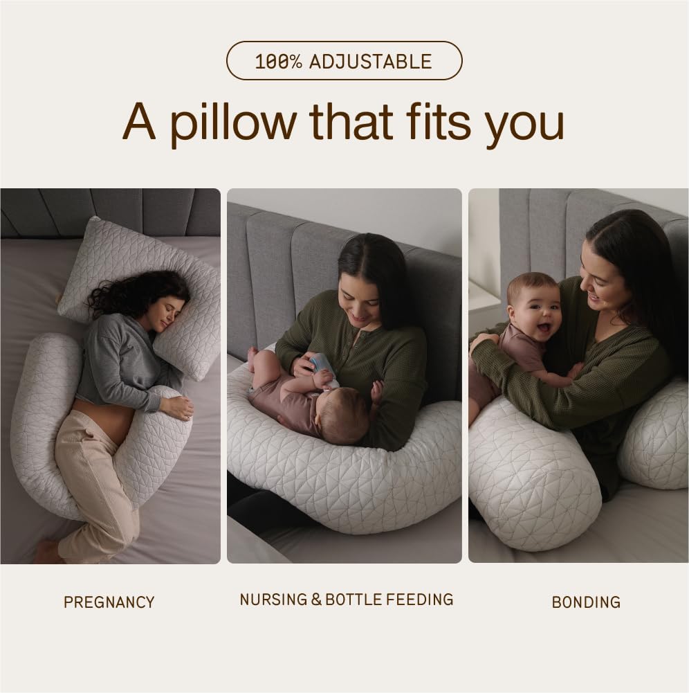 Coop Home Goods Original Adjustable Maternity Pillow, with Memory Foam and Washable Cover, Body Pillow for Pregnancy, Side Sleeper and Full Body Support During Pregnancy