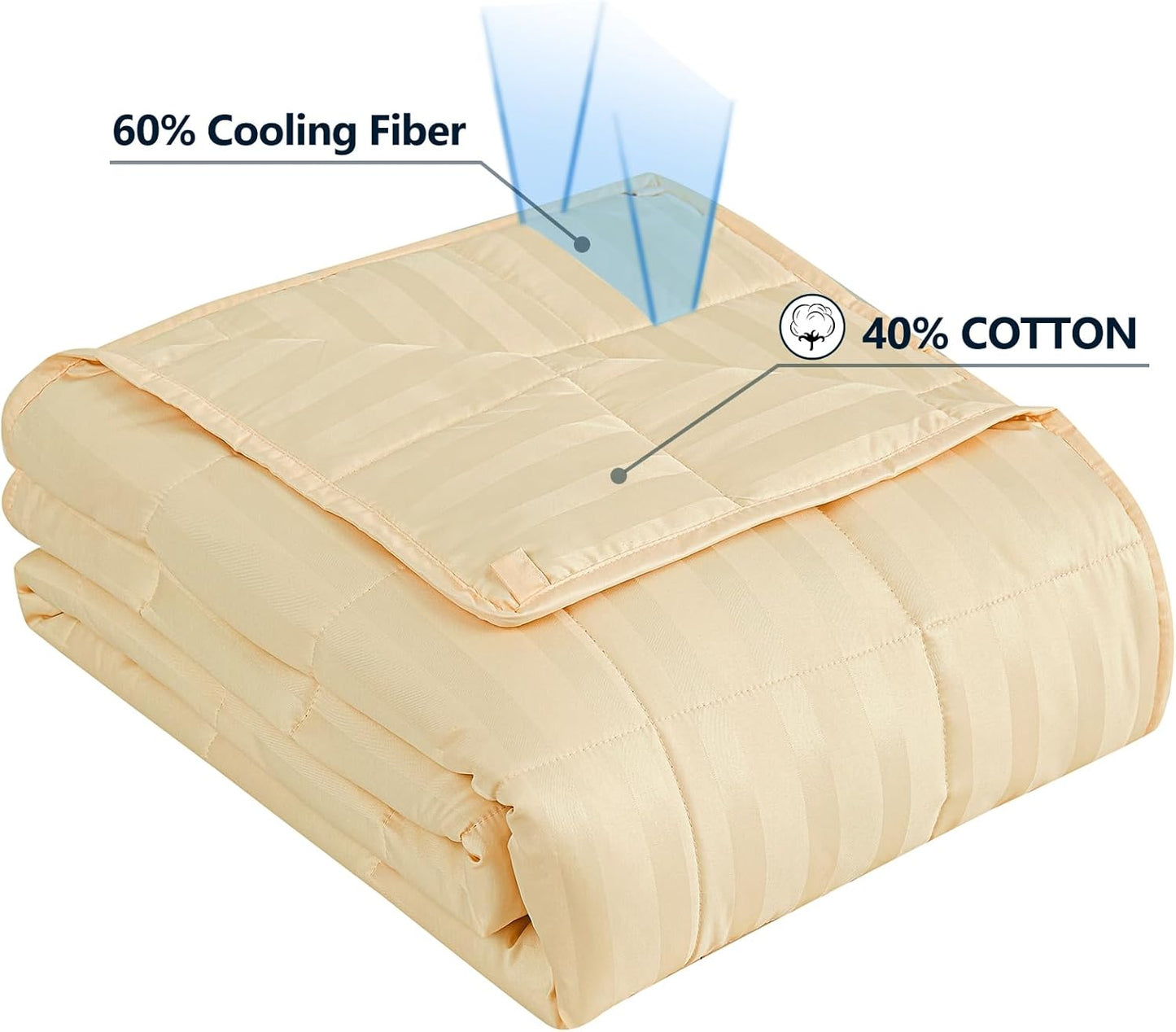 Weighted Blanket Queen Size (60"x80" 20lbs),Ultra Soft and Cozy Cooling Weighted Blanket Queen Size for Adult,Heavy Blanket with Machine Washable Soft Blanket, Beige